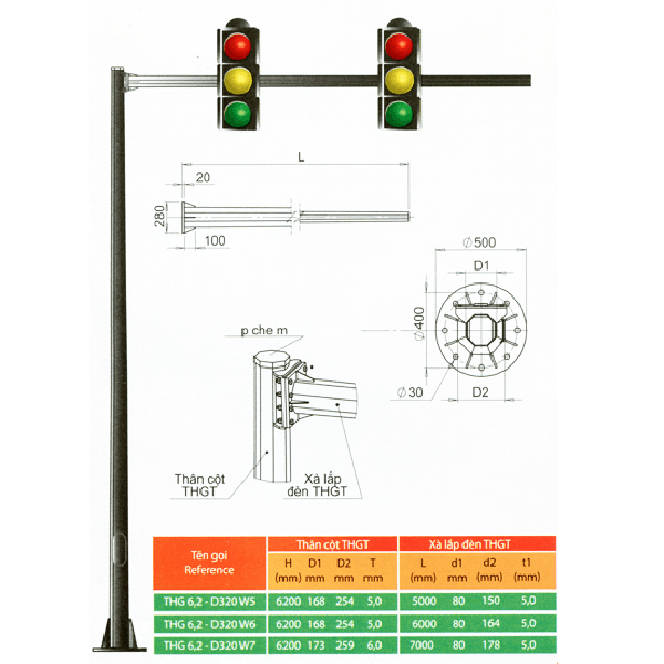 Cột đèn tín hiệu giao thông HD06