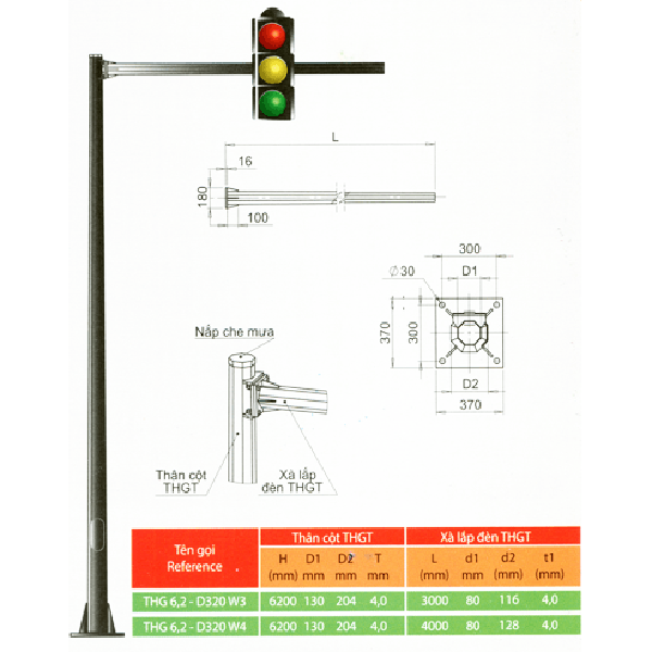 Cột đèn tín hiệu giao thông HD05 – chất lượng