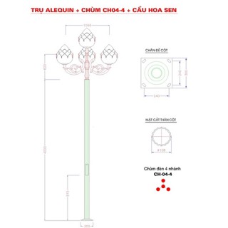 CỘT ARLEQUIN/CHÙM CH04-4/CẦU HOA SEN